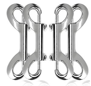 ตะขอเกี่ยวแบบสองหัว, คลิปโลหะแบบกดสองชั้นทำจากสังกะสีผสมเงินสำหรับสายจูงและปลอกคอสุนัข - Product Image 1