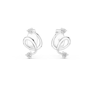 TRENDY LAB GROWN DIAMOND EARRING <b>SET</b> IN 18KT SOLID <b>WHITE</b> GOLD ENGAGEMENT WEDDING PARTY VALENTINE GIFTING DAILY USE FOR WOMEN - Product Image 1
