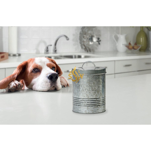 Conteneur de stockage de nourriture pour animaux de compagnie en métal galvanisé de qualité supérieure avec couvercle pour le stockage de nourriture pour chiens et chats, ustensiles de cuisine - Product Image 2