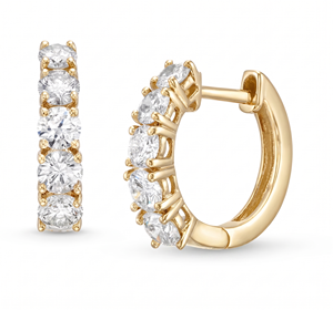 <b>Hoops</b> earrings Diamond Earrings Gold And <b>Silver</b> Earrings Natural and Lab Grown Diamond Earrings Fine Jewelry for Women - Product Image 1