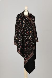 Women's Eco-Friendly Long Cashmere <b>Shawl</b> Black Embroidered Winter <b>Wrap</b> Scarf - Product Image 6