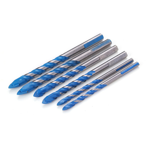 Brocas para azulejos cerámicos de 6mm, 8mm, 10mm, de aleación, espirales triangulares, con ángulo de 135 grados, para perforación en seco con refrigeración, para paredes, cemento y mampostería - Product Image 1