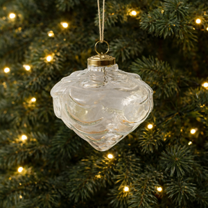 Boule de Noël suspendue en verre transparent pour la décoration de la maison pendant les fêtes |   Décoration artisanale élégante pour toutes les saisons. - Product Image 2