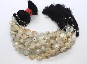 Perles fantaisie en quartz solaire naturel, facettées des deux côtés, forme de pièce de monnaie, 12-14 mm, perles de pierres précieuses en quartz solaire pour la création de bijoux - Product Image 6