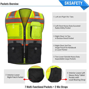 Factory Direct ODM Rayon Safety Reflective <b>Strip</b> Mesh Breathable <b>Fabric</b> EN Certified Anti-Wrinkle Work Reflective Safety Jacket - Product Image 5