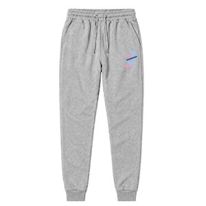 Pantalon de jogging gris brodé avec logo JJ, taille à cordon de serrage, poches latérales et chevilles à revers pour un style décontracté et confortable - Product Image 1