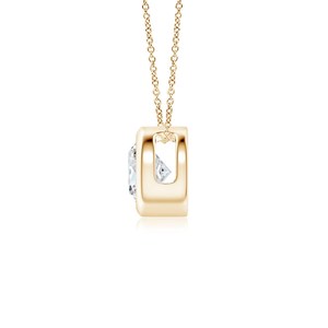 Collier solitaire serti de diamants cultivés en laboratoire de 0,50 ct, argent sterling 925 et or massif 14 carats, fournisseur en gros OEM ODM - Product Image 2
