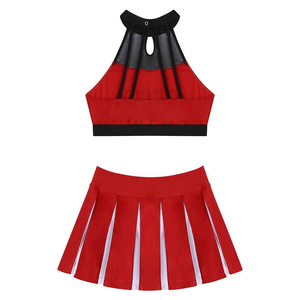 Débardeur sans manches coupe athlétique avec passepoil contrastant et strass scintillants pour uniforme de cheerleading - Product Image 4