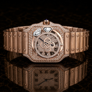 Reloj de Pulsera de Lujo con Moissanita para Hombre, con Incrustaciones de Piedras, de Acero Inoxidable, con Diamantes - Product Image 1