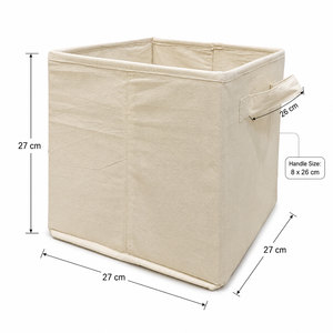 Custom Foldable Cotton Canvas <b>Storage</b> Basket 27x27x27 cm <b>Collapsible</b> Fabric <b>Storage</b> Bin Wholesale OEM Private Label Manufacturer - Product Image 2
