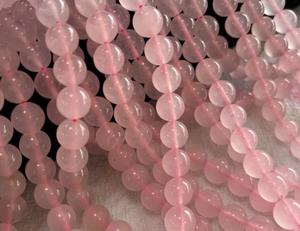 Perles de quartz rose naturel, forme ronde, polies - Product Image 2