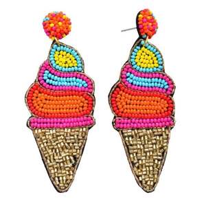 Pendientes de cuentas con diseño de maíz helado, modernos, elegantes y con un aspecto novedoso, hechos en India, ideales para chicas. - Product Image 1