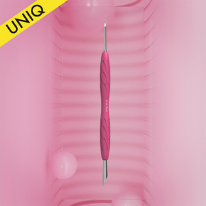 UNIQ-11 TYPE 2 Staleks Repousse-cuticules biseautés et à boucle, double extrémité, avec poignée en silicone souple, outils de manucure pour le retrait du vernis gel - Product Image 1