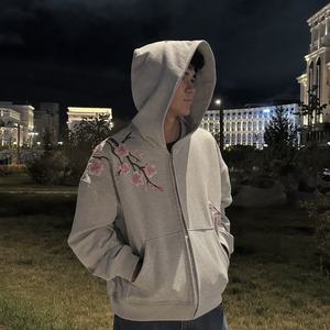 High Quality Lightweight Polyester/Cotton Fleece Digital Printed Breathable Autumn Eco-Friendly Oversized Zipper-Up Hoodie <b>Men</b> - Product Image 3