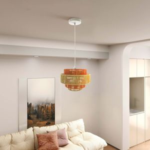 Lampada a Sospensione Dorset Bianca e Naturale/Terracotta, Elegante Lampadario e Luce Pendente - Product Image 4