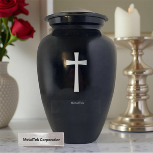 Classic Style Black Cremation Urns <b>Keepsake</b> for Human <b>Pet</b> Infant <b>Ashes</b> With Cross Decorative Funeral Memorial <b>Ashes</b> Storage Urns - Product Image 6