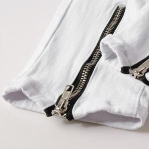 Jean droit décontracté et professionnel pour homme, coupe classique, en denim bleu vintage, avec boutons et rivets, haute élasticité, délavage à la pierre, collection automne-hiver - Product Image 4