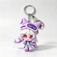 Porte-clés personnalisé en PVC de fille anime, figurine de personnage de dessin animé 3D Chibi, accessoire de voiture, souvenir personnalisé, usine OEM ODM