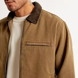 <b>Men</b> Canvas <b>Utility</b> <b>Jacket</b> Cotton Workwear Outerwear Multi Pocket Zip Closure Durable Casual Coat Lightweight Layering <b>Jacket</b> - Product Image 4