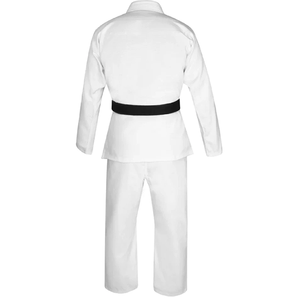 Kimono de Jiu-Jitsu Personnalisé en Polyester/Coton – Tenue d'Entraînement Durable pour Arts Martiaux (Hommes, Femmes, Adultes) – Blanc, Bleu, Noir – Judo Front - Product Image 3