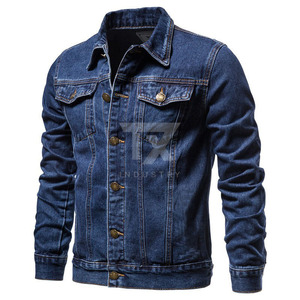 Veste en jean pour homme d'hiver, 100% coton, confortable, design slim décontracté, coupe-vent, respirante, boutonnée devant - Product Image 6