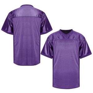 Camiseta de fútbol de malla de manga corta con cuello en V para hombre, color morado, que absorbe la humedad, ajuste regular, para todas las estaciones - Product Image 3