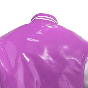 Veste universitaire unisexe en polyester style rétro, veste bomber vintage, col montant, personnalisable, veste de baseball - Product Image 5