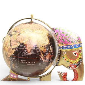 Handcrafted Iron <b>Elephant</b> Table Globe | Decorative World Globe Showpiece for Home & Office <b>Decor</b> - Product Image 4