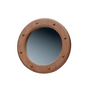 Whitecap Teak <b>Porthole</b> <b>Mirror</b> Nautical Wooden Wall <b>Mirror</b> with Brass Finished Coastal Home Decor - Product Image 1