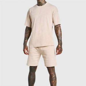 Unisex Casual T Shirt and Shorts <b>Set</b> Short Sleeve Embroidery Logo Two Piece Summer Outfit Cotton Breathable OEM Manufacturer - Product Image 2