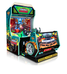 Máquina de Juego de Carreras Fierce Chase que Funciona con Monedas, Pantalla Grande de 55 Pulgadas, 2 Volantes, para Zona Infantil y Zona de Juegos - Product Image 2