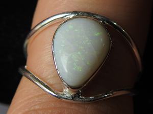 Australian <b>Opal</b> Gemstone Ring-Silver Wedding Band-Solid <b>Opal</b>-5 US Size-Handmade Classic Jewelry <b>Gift</b> for Her - Product Image 4