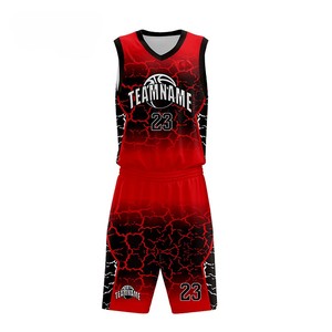 Jersey de Baloncesto para Adultos, Rojo y Negro, de Secado Rápido, Transpirable, Antibacterial, 100% Poliéster, Tallas Grandes, Superventas - Product Image 1