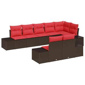 Juego de sofás de jardín de ratán sintético marrón de 8 piezas con cojines - Product Image 2