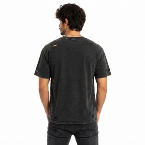 Ropa Casual con Servicio OEM, Fabricante Mayorista de Tallas OEM, Camiseta para Hombre con Etiqueta Privada, Algodón Premium Lavado - Product Image 4