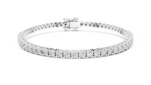 สร้อยข้อมือเพชรทรงกลมทรงเทนนิสจาก TRENDY LAB GROWN ประดับทองคำขาว 18KT เหมาะสำหรับเป็นของขวัญในงานปาร์ตี้ งานแต่งงาน ใช้ในชีวิตประจำวัน หรือในออฟฟิศ สำหรับผู้หญิง - Product Image 2