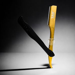 JRL Gold & Black Magnetic Luxury Stainless Steel Manual Straight Edge Razor with Custom Logo for Professional Barbers <b>Beard</b> <b>Care</b> - Product Image 4