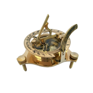 Premium <b>Antique</b> Brass Sundial <b>Compass</b> Vintage Navigation <b>Compass</b> Functional Camping Tool Decorative Home Table Decor Hiking Gift - Product Image 1