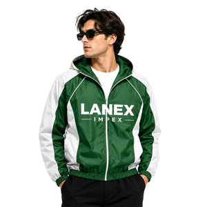 Custom <b>Men</b> Hooded Windbreaker <b>Jacket</b> Green <b>White</b> Waterproof Sports <b>Jacket</b> Lightweight Zip Up Outdoor Running Training Coat - Product Image 1