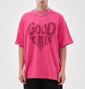 เสื้อยืดโอเวอร์ไซส์ประดับคริสตัลแบบสั่งทำพิเศษ ปี 2026 ผ้าฝ้าย 100% คุณภาพพรีเมียม ผ้าประดับคริสตัล สำหรับใส่ลำลองหรือสตรีทแวร์ สำหรับทุกเพศ - Product Image 1