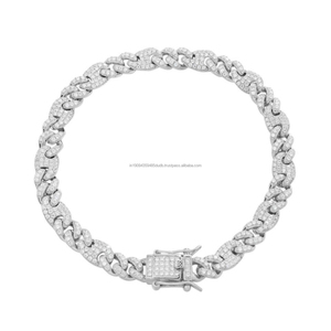 Collier chaîne cubaine en argent sterling 925 avec diamants Moissanite, style Iced Out, luxe, hip hop, pour homme et femme, bijoux tendance - Product Image 1