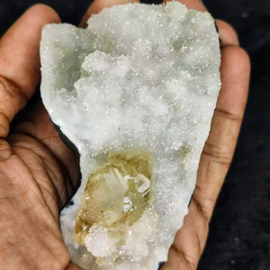 Natural Yellow Calcite with Chalcedony <b>Crystal</b> <b>Cluster</b> Premium Mineral Specimen Healing Stone Collectible Display India Origin - Product Image 1