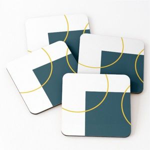 Ensemble de sous-verres faits à la main bleus et dorés, sous-verres ronds, style nordique, décoration de table pour la maison et les cafés, vente en gros, cadeau - Product Image 4