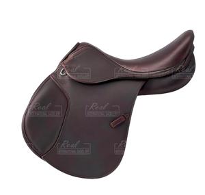 Selle anglaise de dressage en cuir marron tailles personnalisables pour cheval utilisation en extérieur - Product Image 1