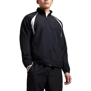Ensemble de survêtement coupe-vent personnalisé pour homme, faible MOQ, avec sweat-shirt imprimé et pantalon de jogging tissé, idéal pour l'automne - Product Image 1