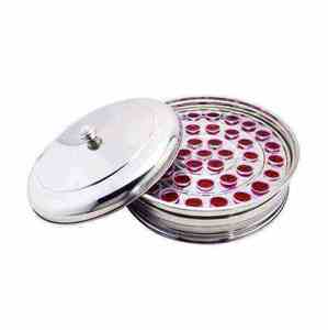 DURABLE STAINLESS STEEL HOLY COMMUNION <b>TRIPLE</b> TRAY SET 120 CUPS <b>MIRROR</b> FINISH STABLE BASE CHURCH USE - Product Image 6