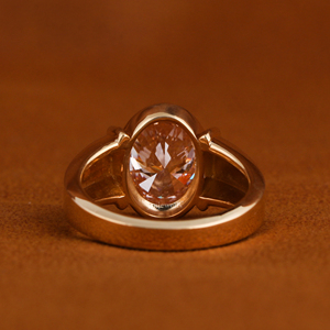 Anillo de Diamante Cultivado en Laboratorio con Corte Ovalado para Hombre, Oro Rosa de 14K, Engaste en Bisel, Anillo de Diamante Personalizado de Lujo para Hombre, Proveedor de Joyería Fina - Product Image 5