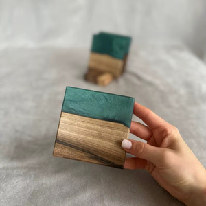 Luxury Handmade <b>Square</b> Resin Coaster-Non-Toxic & Eco-Friendly - Product Image 1