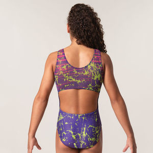 ชุดลีโอตาร์ดเด็กผู้หญิงแขนยาวสำหรับยิมนาสติก พิมพ์โลโก้ได้ ชุดฝึกซ้อมเต้นคุณภาพสูง ชุดลีโอตาร์ดแบบสายเดี่ยว โพลีเอสเตอร์ เอวยางยืด - Product Image 2