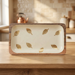 Bohemian Chic Wood Serving Platter Appetizer <b>Snack</b> <b>Tray</b> Kitchen Decor Housewarming Gift - Product Image 1